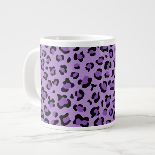 Leopardendrucke, Leoparden-Spots, Lila Leopard Jumbo-Tasse (Vorderseite Links)