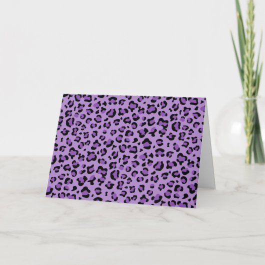Leopardendrucke, Leoparden-Spots, Lila Leopard Karte (Vorderseite)
