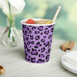 Leopardendrucke, Leoparden-Spots, Lila Leopard Pappbecher