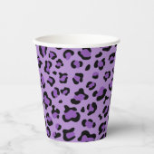 Leopardendrucke, Leoparden-Spots, Lila Leopard Pappbecher (Vorderseite)
