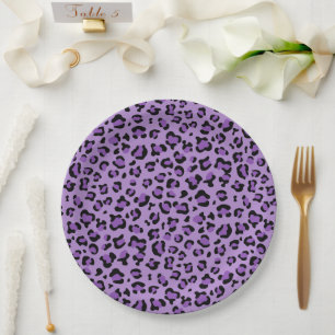 Leopardendrucke, Leoparden-Spots, Lila Leopard Pappteller