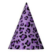 Leopardendrucke, Leoparden-Spots, Lila Leopard Partyhütchen (Links)