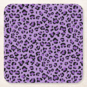 Leopardendrucke, Leoparden-Spots, Lila Leopard Rechteckiger Pappuntersetzer (Vorderseite)