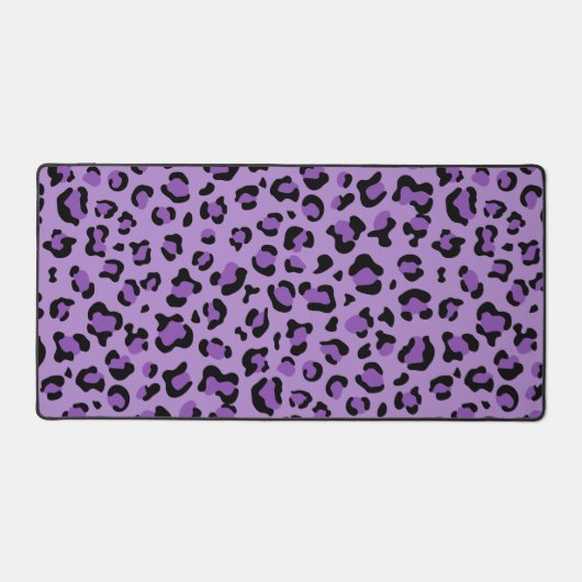 Leopardendrucke, Leoparden-Spots, Lila Leopard Schreibtischunterlage (Vorderseite)