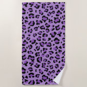Leopardendrucke, Leoparden-Spots, Lila Leopard Strandtuch (Vorderseite)