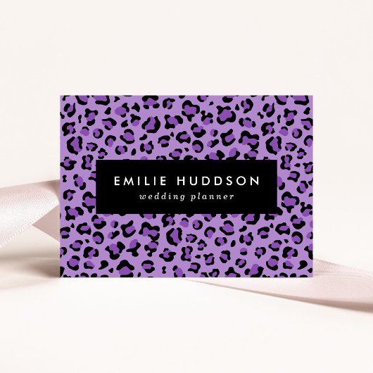 Leopardendrucke, Leoparden-Spots, Lila Leopard Visitenkarte