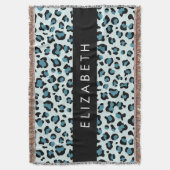 Leopardendrucke, Spots, Blauer Leopard, Ihr Name Decke (Vorderseite Vertikal)