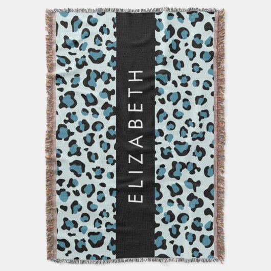 Leopardendrucke, Spots, Blauer Leopard, Ihr Name Decke (Vorderseite Vertikal)