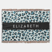 Leopardendrucke, Spots, Blauer Leopard, Ihr Name Decke (Vorderseite)