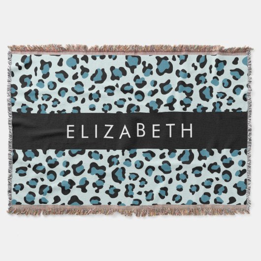 Leopardendrucke, Spots, Blauer Leopard, Ihr Name Decke (Vorderseite)