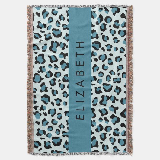 Leopardendrucke, Spots, Blauer Leopard, Ihr Name Decke (Vorderseite Vertikal)