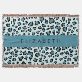 Leopardendrucke, Spots, Blauer Leopard, Ihr Name Decke (Vorderseite)