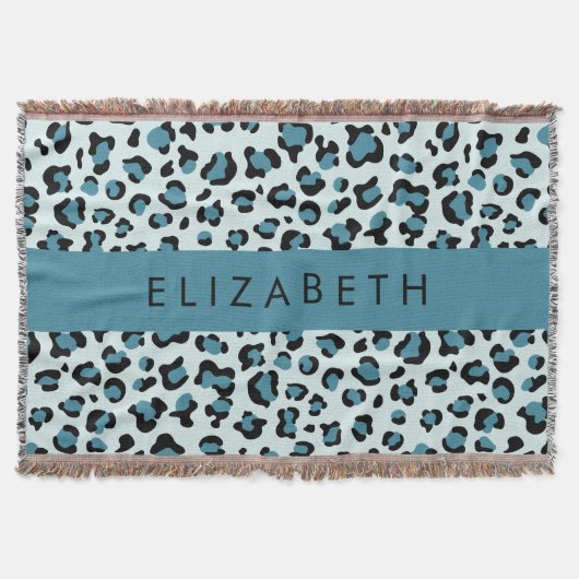 Leopardendrucke, Spots, Blauer Leopard, Ihr Name Decke (Vorderseite)