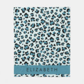 Leopardendrucke, Spots, Blauer Leopard, Ihr Name Fleecedecke (Vorderseite)