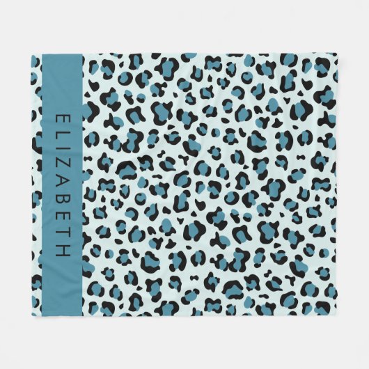 Leopardendrucke, Spots, Blauer Leopard, Ihr Name Fleecedecke (Vorderseite (Horizontal))