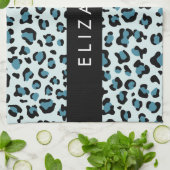 Leopardendrucke, Spots, Blauer Leopard, Ihr Name Geschirrtuch (Gefaltet)