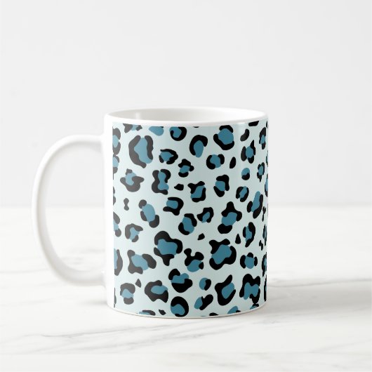 Leopardendrucke, Spots, Blauer Leopard, Ihr Name Kaffeetasse (Links)