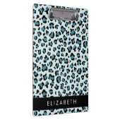 Leopardendrucke, Spots, Blauer Leopard, Ihr Name Klemmbrett (Rechts)