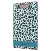Leopardendrucke, Spots, Blauer Leopard, Ihr Name Klemmbrett (Links)