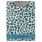 Leopardendrucke, Spots, Blauer Leopard, Ihr Name Klemmbrett (Vorderseite)