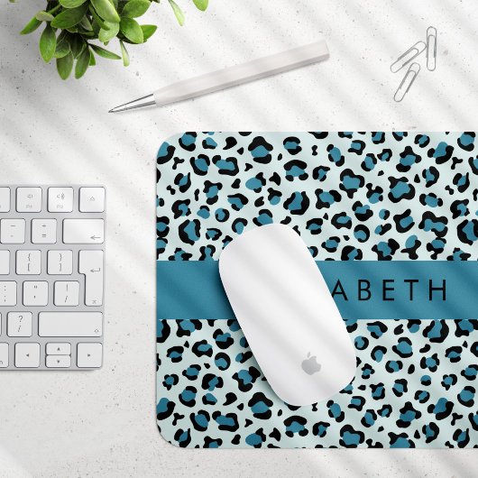 Leopardendrucke, Spots, Blauer Leopard, Ihr Name Mousepad