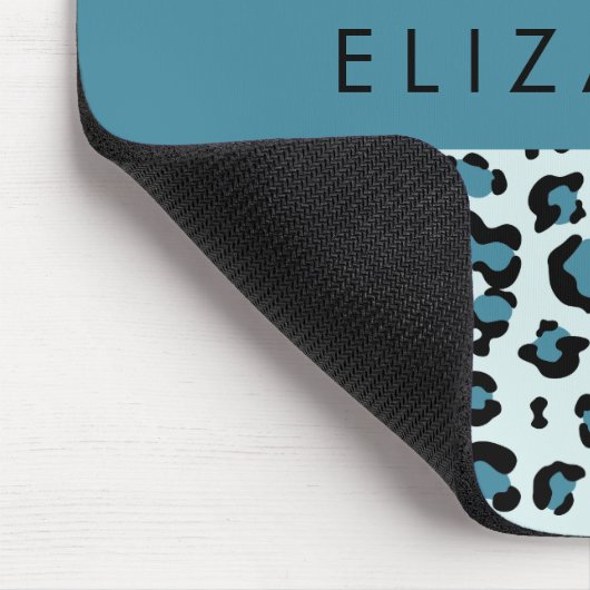 Leopardendrucke, Spots, Blauer Leopard, Ihr Name Mousepad (Ecke)