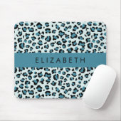 Leopardendrucke, Spots, Blauer Leopard, Ihr Name Mousepad (Mit Mouse)