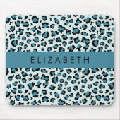 Leopardendrucke, Spots, Blauer Leopard, Ihr Name Mousepad (Vorne)