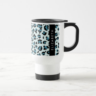 Leopardendrucke, Spots, Blauer Leopard, Ihr Name Reisebecher