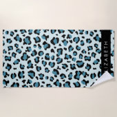 Leopardendrucke, Spots, Blauer Leopard, Ihr Name Strandtuch (Vorderseite)