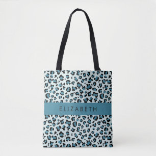 Leopardendrucke, Spots, Blauer Leopard, Ihr Name Tasche