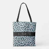 Leopardendrucke, Spots, Blauer Leopard, Ihr Name Tasche (Rückseite)