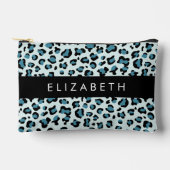 Leopardendrucke, Spots, Blauer Leopard, Ihr Name Zubehörtasche (Vorderseite)
