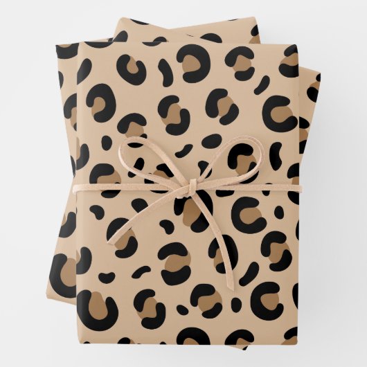 Leopardendrucke, Spots, brauner Leopard Geschenkpapier Set (Beispiel)