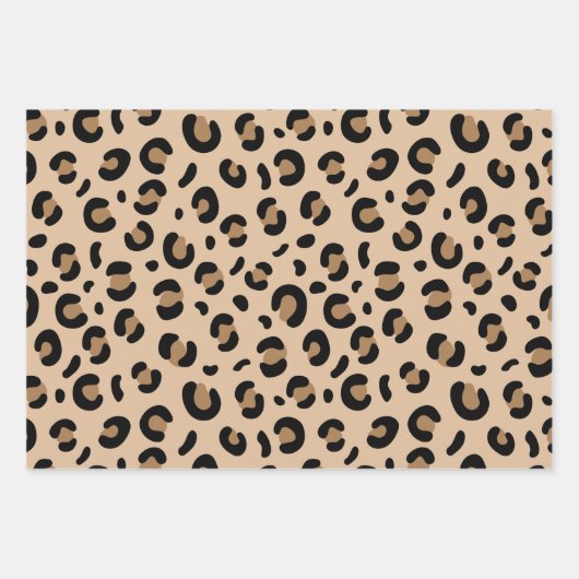 Leopardendrucke, Spots, brauner Leopard Geschenkpapier Set (Vorderseite)