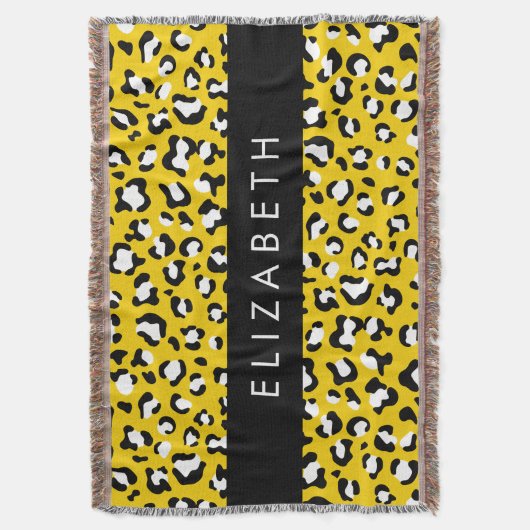 Leopardendrucke, Spots, Gelber Leopard, Ihr Name Decke (Vorderseite Vertikal)