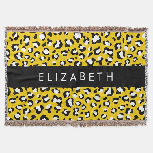 Leopardendrucke, Spots, Gelber Leopard, Ihr Name Decke (Vorderseite)