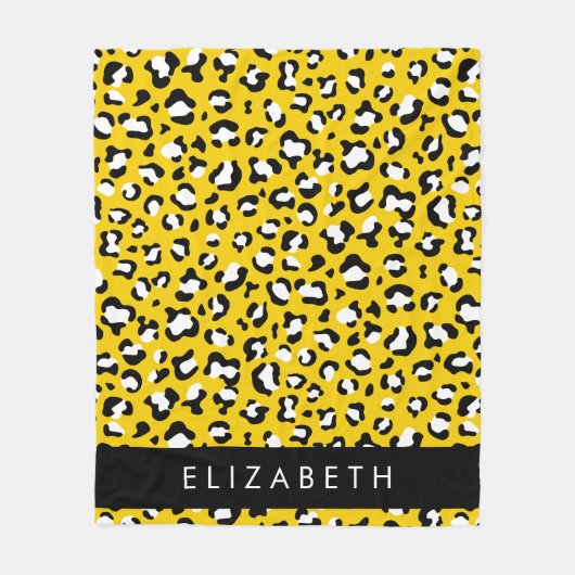 Leopardendrucke, Spots, Gelber Leopard, Ihr Name Fleecedecke (Vorderseite)