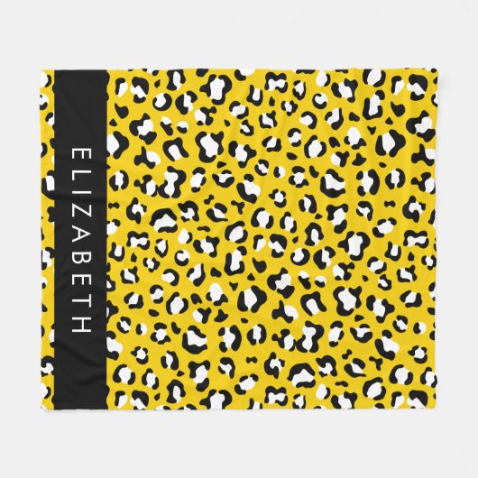 Leopardendrucke, Spots, Gelber Leopard, Ihr Name Fleecedecke (Vorderseite (Horizontal))
