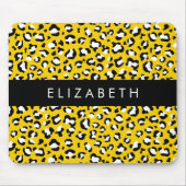Leopardendrucke, Spots, Gelber Leopard, Ihr Name Mousepad (Vorne)