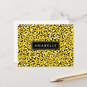 Leopardendrucke, Spots, Gelber Leopard, Ihr Name Postkarte