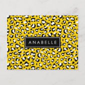 Leopardendrucke, Spots, Gelber Leopard, Ihr Name Postkarte (Vorderseite)