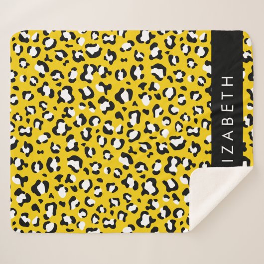 Leopardendrucke, Spots, Gelber Leopard, Ihr Name Sherpadecke (Vorderseite (Horizontal))