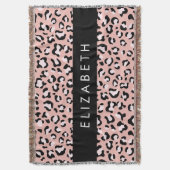 Leopardendrucke, Spots, rosa Leoparden, Ihr Name Decke (Vorderseite Vertikal)