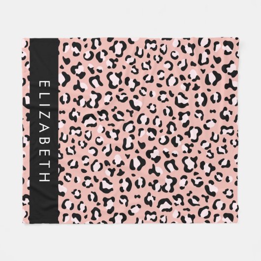Leopardendrucke, Spots, rosa Leoparden, Ihr Name Fleecedecke (Vorderseite (Horizontal))