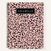 Leopardendrucke, Spots, rosa Leoparden, Ihr Name Notizblock (Vorderseite)