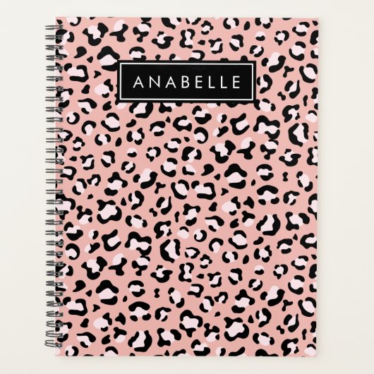 Leopardendrucke, Spots, rosa Leoparden, Ihr Name Planer (Vorderseite)