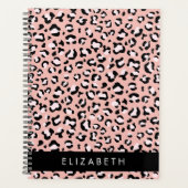 Leopardendrucke, Spots, rosa Leoparden, Ihr Name Planer (Vorderseite)