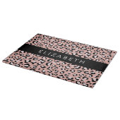 Leopardendrucke, Spots, rosa Leoparden, Ihr Name Schneidebrett (Ecke)