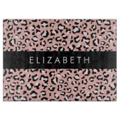 Leopardendrucke, Spots, rosa Leoparden, Ihr Name Schneidebrett (Vorderseite)
